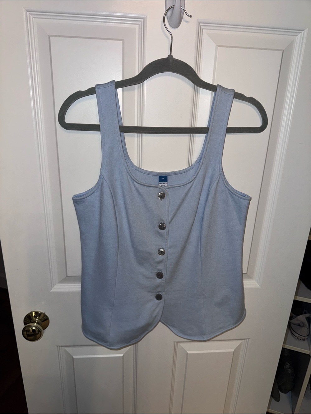 Old Navy Light Blue Button-Front Tank